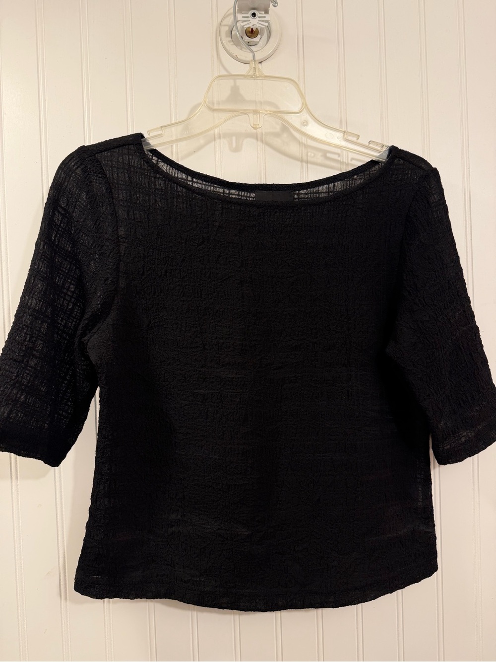 black sheer half sleeve top